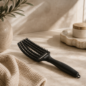 Brosse démêlante Olivia Garden noir – brosse anti-nœuds démêlage doux cheveux secs ou mouillés