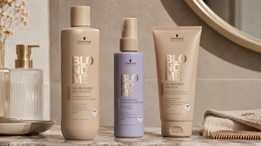 Routine BLONDME pour entretenir les cheveux blonds à la maison